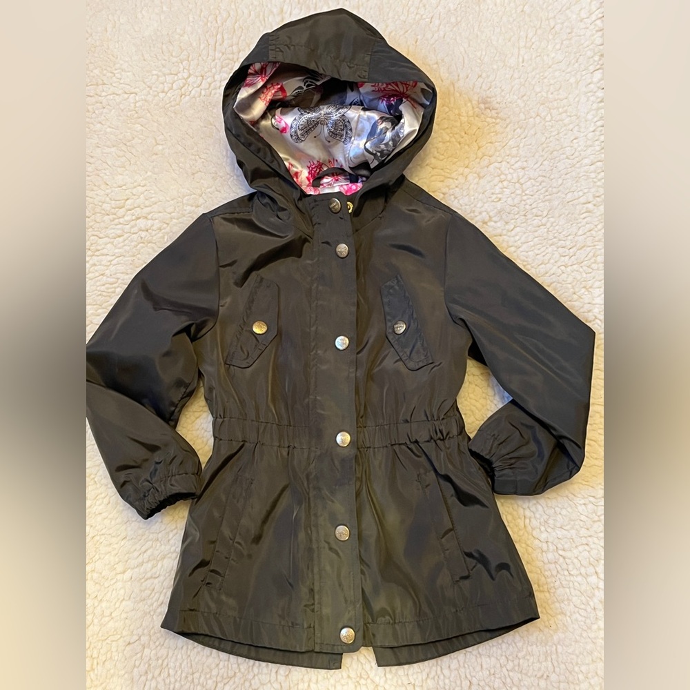 Limited Too Hunter Green Silky-like Kids Hooded Jacket Size 4